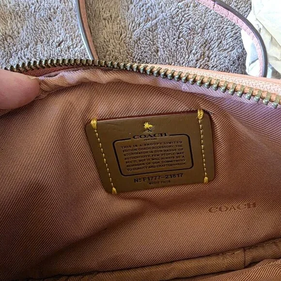 Coach x Peanuts Snoopy Rainbow Pink Leather Mini Crossbody Bag NWT F1777 Rare - Picture 9 of 14